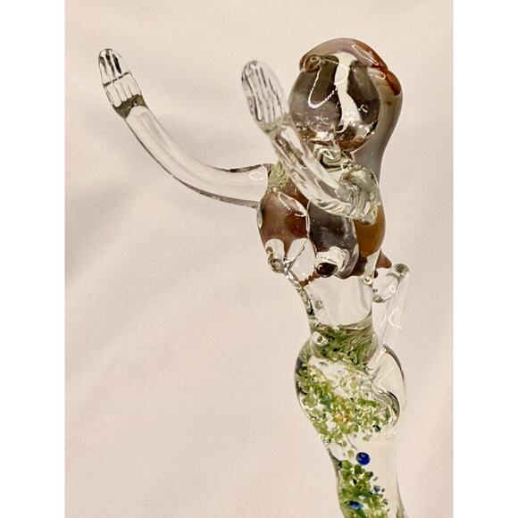 Art Glass Mermaid Ornament Hand Blown Sculpture Hanging Long Hair Swimming - Picture 8 of 11